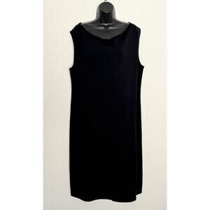 Peruvian Connection Sleeveless Knit Dress XL Black Pima Cotton Minimalist Casual
